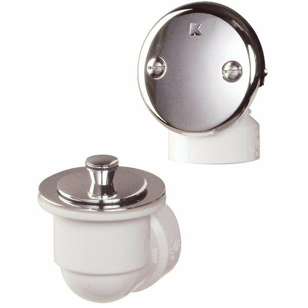 All-Source Schedule 40 PVC Bathtub Drain Stopper with Polished Chrome Lift 'N Turn 621PVC
